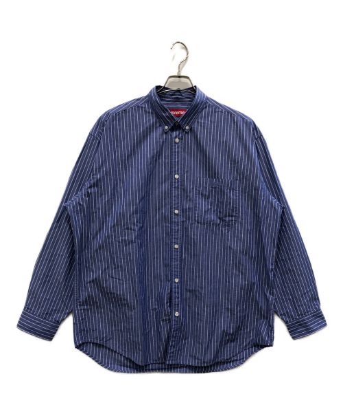 SUPREME（シュプリーム）Supreme (シュプリーム) Loose Fit Stripe Shirt Blue ネイビー サイズ:Lの古着・服飾アイテム