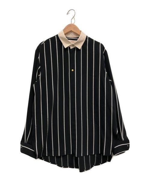 CULLNI（クルニ）CULLNI (クルニ) クレリックストライプシャツ ブラック サイズ:1の古着・服飾アイテム