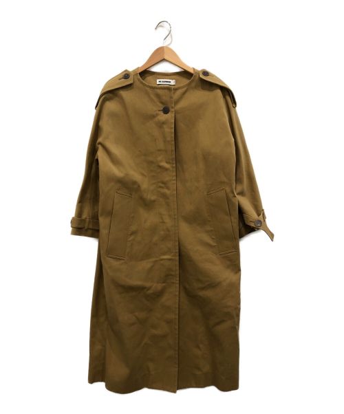 JIL SANDER（ジルサンダー）JIL SANDER (ジルサンダー) ノーカラートレンチコート ブラウン サイズ:34の古着・服飾アイテム