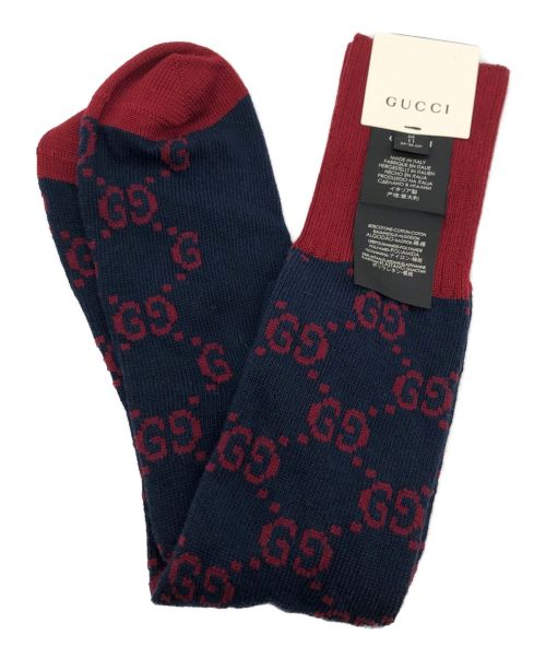 GUCCI（グッチ）GUCCI (グッチ) GG Pattern Cotton Blend Socks サイズ:M(24～26cm) 未使用品の古着・服飾アイテム