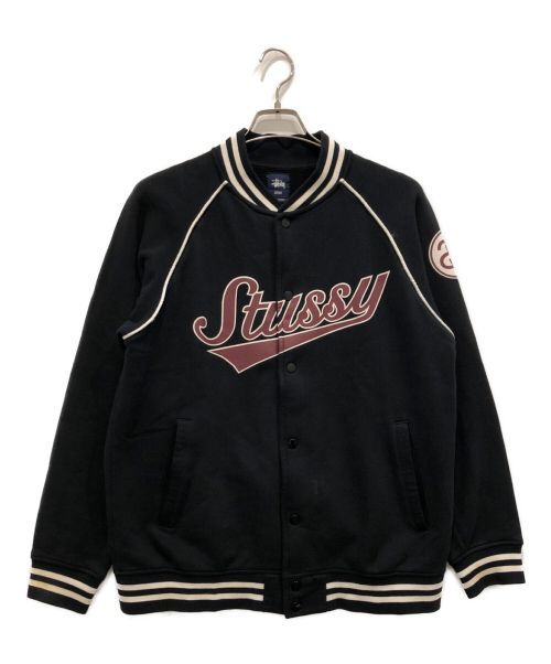 stussy（ステューシー）stussy (ステューシー) スタジャン ブラック サイズ:MEDIUMの古着・服飾アイテム