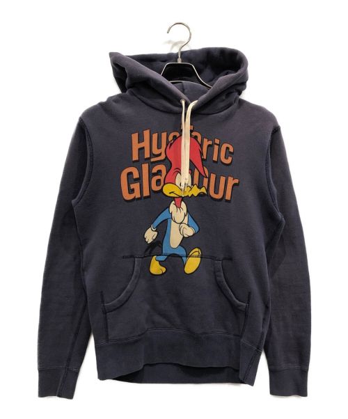 Hysteric Glamour（ヒステリックグラマー）Hysteric Glamour (ヒステリックグラマー) プリントスウェットパーカー ネイビー サイズ:Mの古着・服飾アイテム