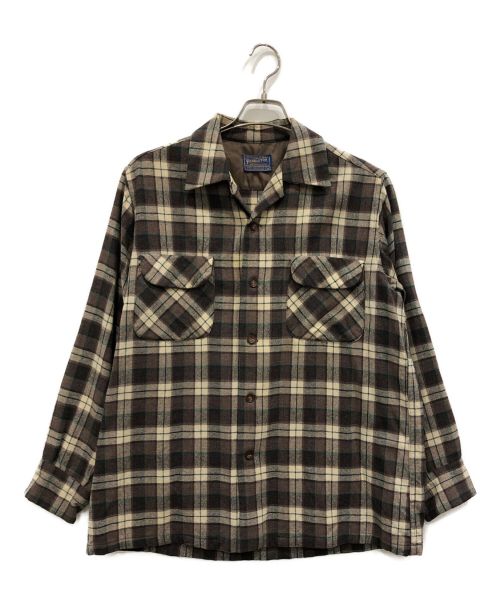 PENDLETON（ペンドルトン）PENDLETON (ペンドルトン) 50sチェックボックスシャツ ブラウン サイズ:Mの古着・服飾アイテム