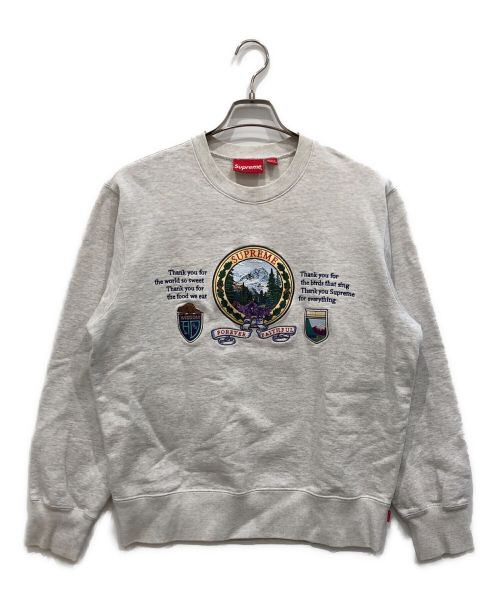 SUPREME（シュプリーム）Supreme (シュプリーム) Mountain Crewneck ライトグレー サイズ:MEDIUMの古着・服飾アイテム