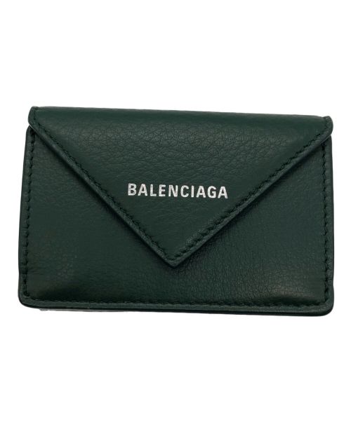 BALENCIAGA（バレンシアガ）BALENCIAGA (バレンシアガ) ペーパーミニウォレット グリーンの古着・服飾アイテム