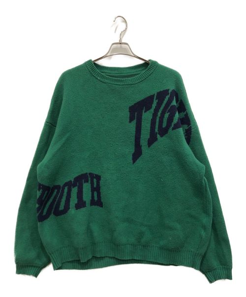 TIGHTBOOTH PRODUCTION（タイトブースプロダクション）TIGHTBOOTH PRODUCTION (タイトブースプロダクション) ACID LOGO KNIT SWEATER グリーン サイズ:Lの古着・服飾アイテム