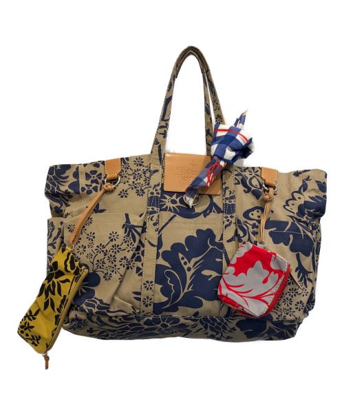 Vivienne Westwood（ヴィヴィアンウエストウッド）Vivienne Westwood (ヴィヴィアンウエストウッド) ボタニカル柄トートバッグ ベージュの古着・服飾アイテム