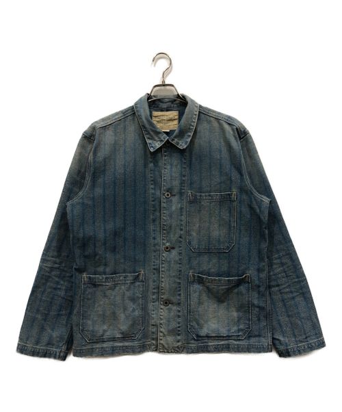 RRL（ダブルアールエル）RRL (ダブルアールエル) インディゴストライプカバーオール インディゴ サイズ:Lの古着・服飾アイテム