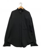 TODAYFULトゥデイフル）の古着「Standcollar Twiil Shirts」｜ブラック