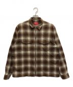 SUPREMEシュプリーム）の古着「Shadow Plaid Flannel Zip Shirt」｜ブラウン