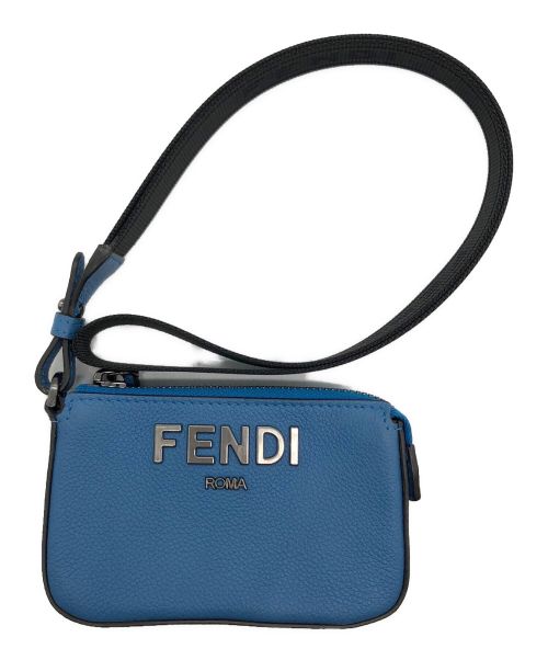 FENDI（フェンディ）FENDI (フェンディ) ストラップ付きコインケース ブルーの古着・服飾アイテム