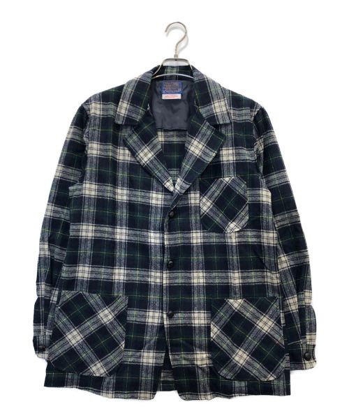 PENDLETON（ペンドルトン）PENDLETON (ペンドルトン) タータンチェックウールテーラードジャケット グリーン サイズ:Mの古着・服飾アイテム