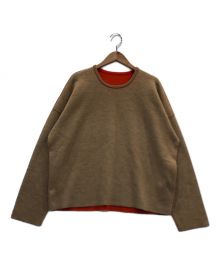 Gypsohila（ジプソフィア）の古着「W Face Knit Tops」｜ベージュ×オレンジ