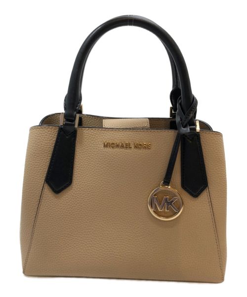 MICHAEL KORS（マイケルコース）MICHAEL KORS (マイケルコース) ハンドバッグ ベージュ×ブラックの古着・服飾アイテム