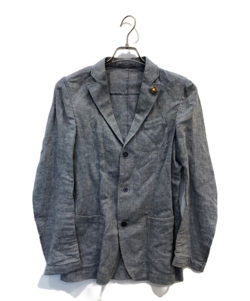 LARDINI（ラルディーニ）LARDINI (ラルディーニ) リネンコットンオックスフォードジャケット グレー サイズ:42の古着・服飾アイテム