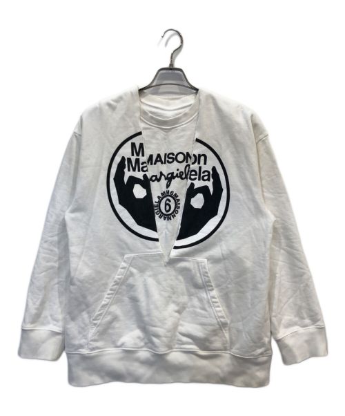 MM6 Maison Margiela（エムエムシックス メゾンマルジェラ）MM6 Maison Margiela (エムエムシックス メゾンマルジェラ) 2パートスウェット ホワイト サイズ:XSの古着・服飾アイテム