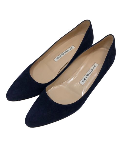 Manolo Blahnik（マノロブラニク）Manolo Blahnik (マノロブラニク) ヒールパンプス ネイビー サイズ:38の古着・服飾アイテム