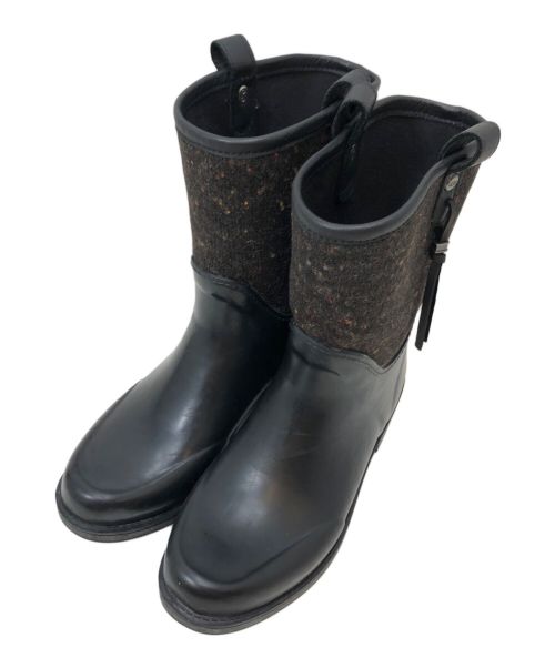 UGG（アグ）UGG (アグ) フェルト切替レインブーツ ブラック サイズ:US8/UK6.5/EUR39/cm25の古着・服飾アイテム