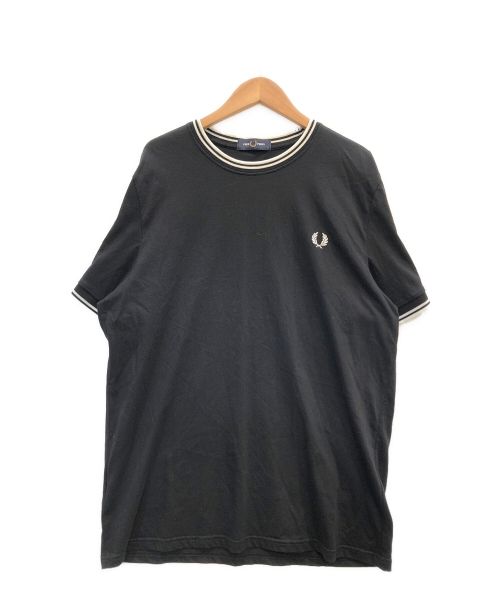 FRED PERRY（フレッドペリー）FRED PERRY (フレッドペリー) リンガーＴシャツ ブラック サイズ:Lの古着・服飾アイテム