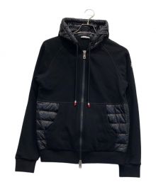 MONCLER（モンクレール）の古着「ジップパーカー/マグリアカーディガン/スウェット切替ダウンジャケット」｜ブラック