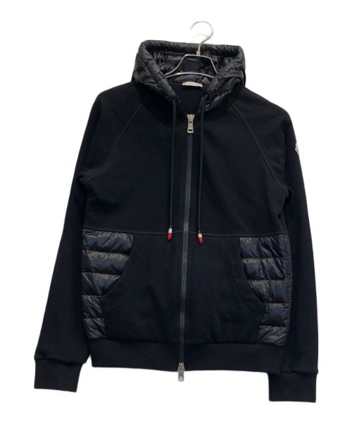 MONCLER（モンクレール）MONCLER (モンクレール) ジップパーカー/マグリアカーディガン/スウェット切替ダウンジャケット ブラック サイズ:Sの古着・服飾アイテム