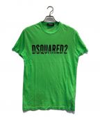 DSQUARED2ディースクエアード）の古着「ロゴプリントTシャツ」｜黄緑