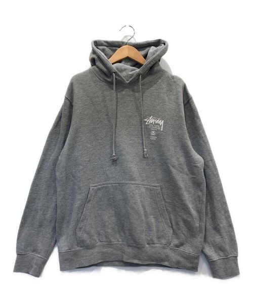 stussy（ステューシー）stussy (ステューシー) ワールドツアーパーカー グレー サイズ:Mの古着・服飾アイテム