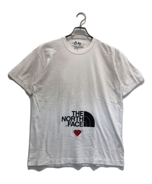 THE NORTH FACE（ザ ノース フェイス）THE NORTH FACE (ザ ノース フェイス) PLAY COMME des GARCONS (プレイ コムデギャルソン) ロゴプリントTシャツ ホワイト サイズ:XL(ユニセックス)の古着・服飾アイテム