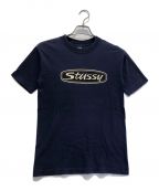 stussyステューシー）の古着「[古着]80s プリント ロゴTシャツ/オールドステューシー」｜ネイビー