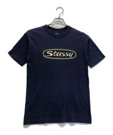 stussy（ステューシー）の古着「[古着]80s プリント ロゴTシャツ/オールドステューシー」｜ネイビー