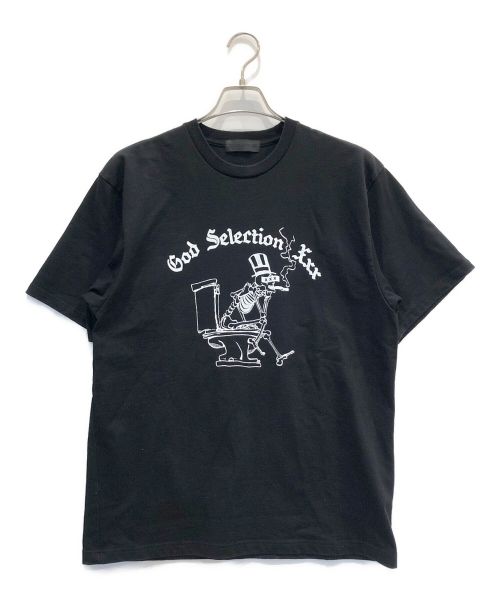 GOD SELECTION XXX（ゴッドセレクショントリプルエックス）GOD SELECTION XXX (ゴッドセレクショントリプルエックス) ロゴ プリント Tシャツ ブラック サイズ:Lの古着・服飾アイテム