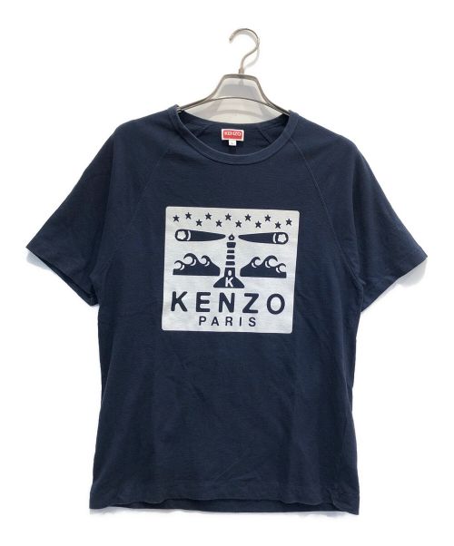 KENZO（ケンゾー）KENZO (ケンゾー) ラグランカットソー/ライトハウススリムスリムTシャツ ネイビー サイズ:Lの古着・服飾アイテム