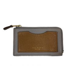 TORY BURCH（トリーバーチ）の古着「カラーブロックジップカードケース」｜グレー×ブラウン