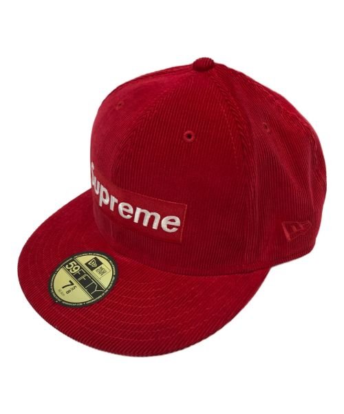 SUPREME（シュプリーム）SUPREME (シュプリーム) New Era (ニューエラ) コーデュロイボックスロゴキャップ レッド サイズ:7 5/8 /60.6cmの古着・服飾アイテム