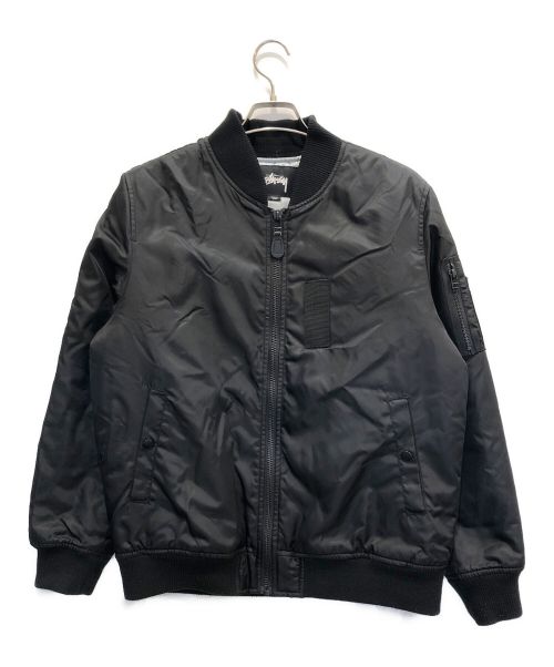 stussy（ステューシー）stussy (ステューシー) バックロゴMA-1ジャケット/ボンバージャケット ブラック サイズ:Sの古着・服飾アイテム