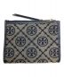 TORY BURCH (トリーバーチ) モノグラム柄 バイフォールドウォレット/2つ折り財布 ベージュ×ネイビー：10000円