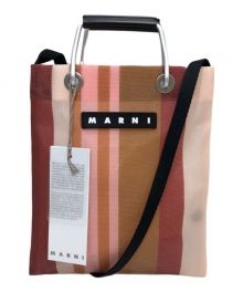 MARNI（マルニ）の古着「2WAYショルダーバッグ/ストライプミニショルダーバッグ/フラワーカフェ」｜INDIAN RED/レッド×ピンク