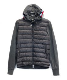 MONCLER（モンクレール）の古着「スウェット 切替 ダウン/ジップアップパーカー/スウェット切替 ダウンジャケット」｜グレー