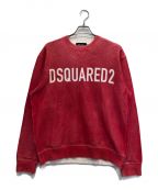 DSQUARED2ディースクエアード）の古着「スウェットシャツ バックウィズ ロゴ/ロゴ　スウェット」｜レッド