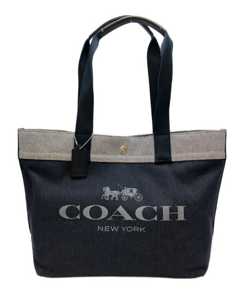 COACH（コーチ）COACH (コーチ) ロゴ デニムトートバッグ/トートバッグ インディゴの古着・服飾アイテム