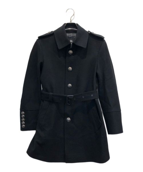 BURBERRY BLACK LABEL（バーバリーブラックレーベル）BURBERRY BLACK LABEL (バーバリーブラックレーベル) カシミヤ混ベルテッドコート ブラック サイズ:Sの古着・服飾アイテム