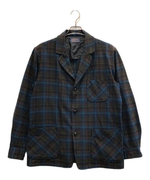 PENDLETON（ペンドルトン）PENDLETON (ペンドルトン) ウールチェックジャケット ブルー サイズ:Mの古着・服飾アイテム