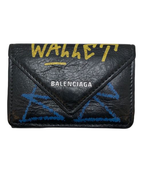 BALENCIAGA（バレンシアガ）BALENCIAGA (バレンシアガ) グラフィティペーパーミニウォレット ブラックの古着・服飾アイテム