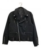 s'yteサイト）の古着「ライダースジャケット/SHIWANOARU P/E STRETCH TWILL PADDED OVER SIZE RIDERS JACKET」｜ブラック