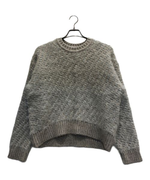 Gypsohila（ジプソフィア）Gypsohila (ジプソフィア) Feather Glitter Knit グレー サイズ:Fの古着・服飾アイテム