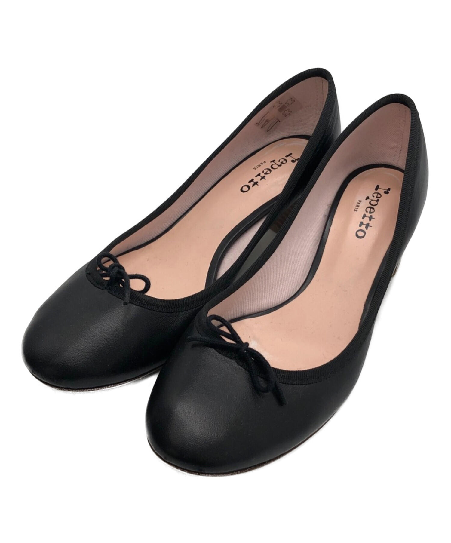 中古・古着通販】repetto (レペット) レザーヒールパンプス ブラック