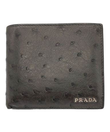 【中古・古着通販】PRADA (プラダ) オーストリッチ二つ折り財布