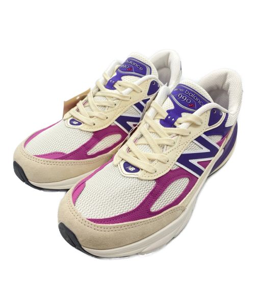 NEW BALANCE（ニューバランス）NEW BALANCE (ニューバランス) ローカットスニーカー ホワイト×パープル サイズ:27の古着・服飾アイテム