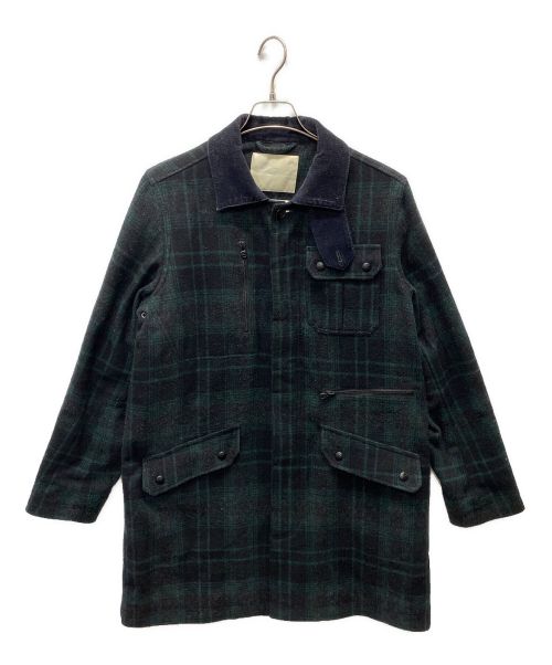 WHITE MOUNTAINEERING（ホワイトマウンテ二アニング）WHITE MOUNTAINEERING (ホワイトマウンテ二アニング) FLANNEL CHECK POCKET COAT ブラック×グリーン サイズ:SIZE 1の古着・服飾アイテム