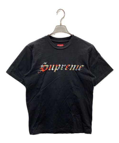 SUPREME（シュプリーム）SUPREME (シュプリーム) Floral applique S/S TOP ブラック サイズ:Sの古着・服飾アイテム